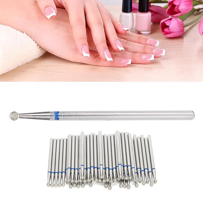 Drill Bits For,Drill Bits For Nails, Acrylic Drill Bits 50Pcs Spherical Nail Drill Bits Dead Skin Removal Nail Polishing Grinding Head Accessory(2.3mm) (2.3mm)
