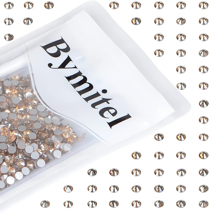1440PCS Art Nail Rhinestones Non Hotfix Glue Fix Round Crystals Glass Flatback for DIY Jewelry Making with one Picking Pen (ss20 1440pcs, Lt. Peach)