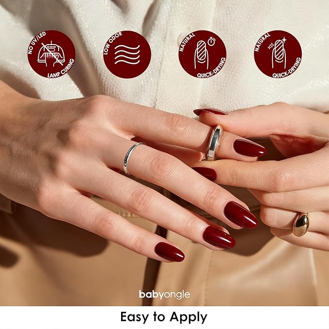 Nail Polish Wine Red, 14 ML Quick Dry Dark Red Nail Polish for Nail Art DIY Manicure at Home, Chip Resistant Nail Lacquer for Nail Art Varnish, Long Lasting, BOG116