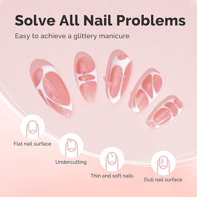 MelodySusie Gray Pink Builder Nail Gel for Nails Thickening, Soak Off UV Extension Gel, Rhinestone Nail Glue for Nail Art Design Salon DIY Manicure at Home Gift for Women-027