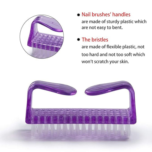 10 Pcs Handle Grip Nail Brush, Hand Fingernail Scrub Cleaning Brushes for Toes and Nails Cleaner, Pedicure Scrubbing tool kit for Men and Women (Multicolor)