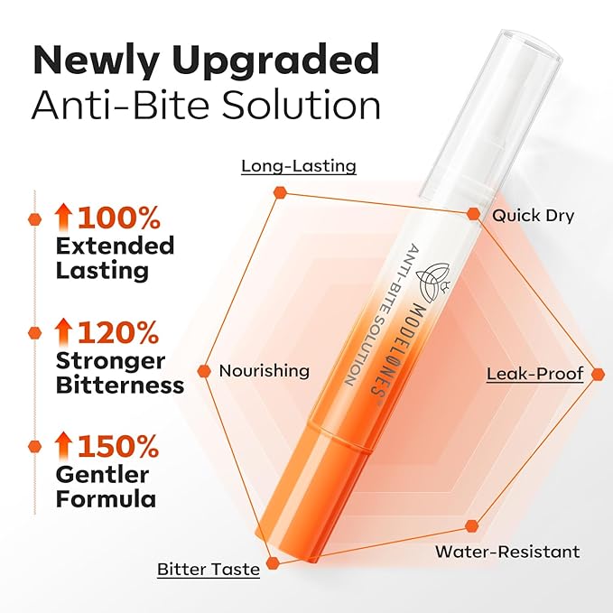 modelones Nail Biting Treatment for Kids Stop Biting Pen Bitter Nail Biting Prevention for Kids Thumb Sucking Deterrent Quick Dry No Bite Nail Polish Nail Repair for Damaged Nails Care 0.24 Fl Oz