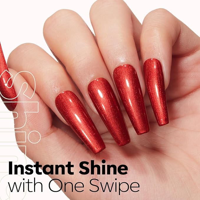modelones Glitter Gel Nail Polish Pastel Red Gel Nail Polish Soak-Off UV Gel Polish - 28+ Days Long-Lasting Salon-Quality Nail Art DIY Manicure & Gift 15ML