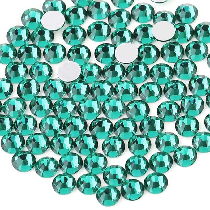 Beadsland Flat Back Crystal Rhinestones Round Gems for Nail Art and Craft Glue Fix, Blue Zircon, 4.6-4.8mm, SS20/1440pcs