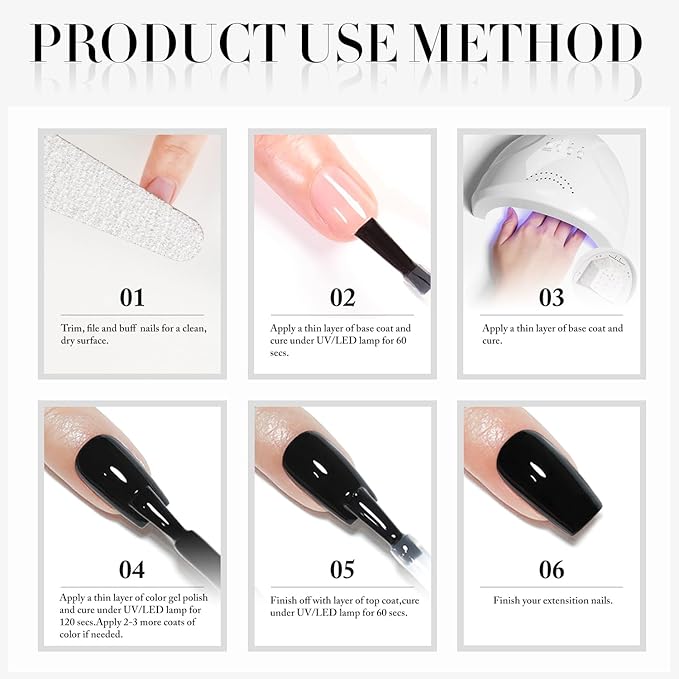 Double Rhythm 2 Pcs 0.50 OZ Gel Polish Hema Free Same Color Same Bottle Translucent Neutral Natural Milky 15 ML Jelly UV Polish Art DIY at Home (Black White-C1366+C1367)