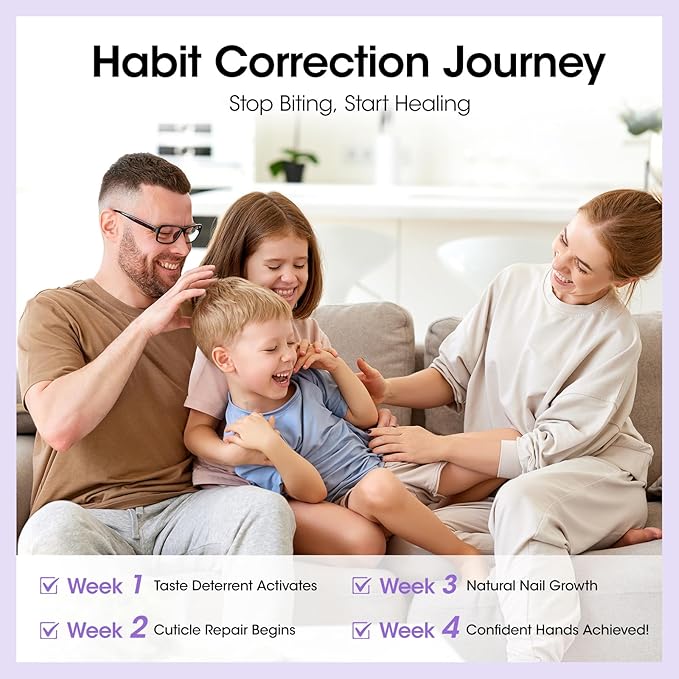 Gellen Nail Biting Prevention for Kids & Adults, Roll-On Nail Biting Treatment, Bitter Taste Thumb Sucking Deterrent, Quick-Dry No Bite Nail Polish, Nail Care to Help Stop Finger Biting & Nail Repair