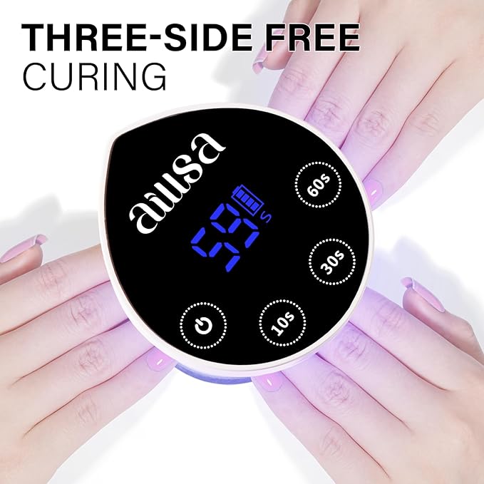 AILLSA Flash Cure Light for Gel Nails LED Mini Nail Lamp Small UV Light Nail Cure Lamp Handheld Gel Nail Dryer Portable Cordless Single Finger for Polish