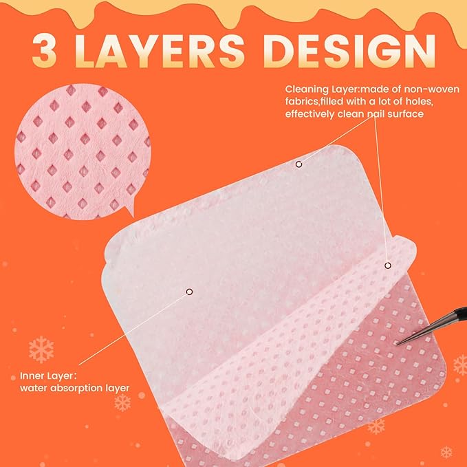 400PCS Lint Free Nail Wipes with Dispenser - Gel Nail Polish Remover Wipes with Acetone Dispenser,Lash Extensions Glue Cleaning Wipe with 1PCS Empty Pump Dispenser Bottle Nail Supplies