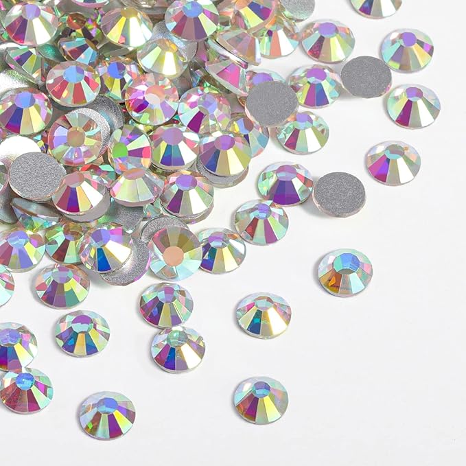 Beadsland 2880pcs Flat Back Crystal Rhinestones Round Gems for Nail Art and Craft Glue Fix, Crystal AB,SS3,1.2-1.4mm