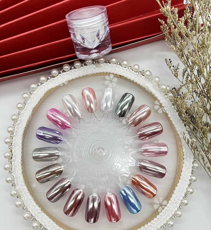 2PCS Magic White Chrome Nail Powder, Super Glossy Mirror Effect Metallic Nail Powder Nail Glitter Manicure Pigments for Nail Art Design