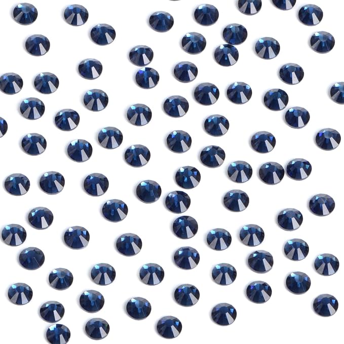 Bymitel Hotfix Crystal Rhinestones Round Gems Iron on DIY Jewelry Making Flat Back for Crafts,Montana, 3mm(SS12/2880pcs)