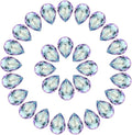 MECCANIXITY 48 Pcs 3D Teardrop Rhinestones Diamond Nail Charm Crystal Pointback K9 Glass Rhinestones Crystal Gems for Jewelry Making, Craft, 10x14mm, AB Dark Blue