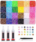 30000Pcs Resin Jelly Rhinestones for Bedazzling,3mm Multicolor Flatback Gems for Diamond Art Bedazzler Kit with 3Pcs 10ml Jewelry Glue for Nail Art Crafting Book Makeup 28 Colors(30000)