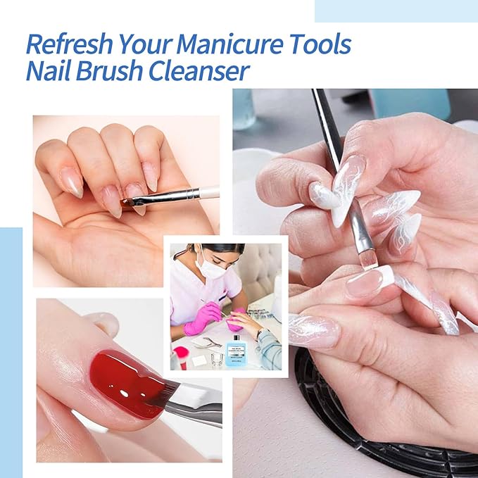 Nail Brush Cleaner 40ml Cleaner Efficient Nail Cleaner for Acrylic Nails Professional Brush Cleaner for acrylic Clean and Maintain Your Nail Brushes with Cleaning Solution