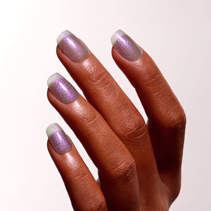 Clear Grey Iridescent Glitter Gel Nail Polish - Sparkle Shimmer Summer Rainbow Soak Off LED UV Gel Nail Polish for Art DIY Manicure - 15ML
