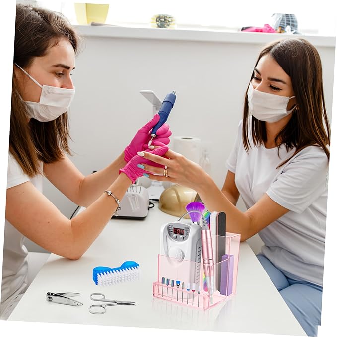 Beaupretty Nail Display Stand 2pcs Nail Drill Bit Holder Box Professional Nail Art Polishing Grinding Drill Bit Holder Display Storage Box Bit Case Organizer for Nails Nail Kits