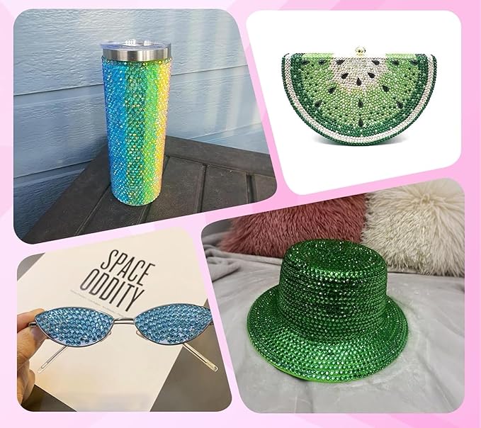 4500Pcs Flatback Rhinestones for Crafts, 3mm Green Crystals Rhinestone, Resin Flatback Glitter Gems Nail Diamonds Rhinestones for Clothes Accessories DIY