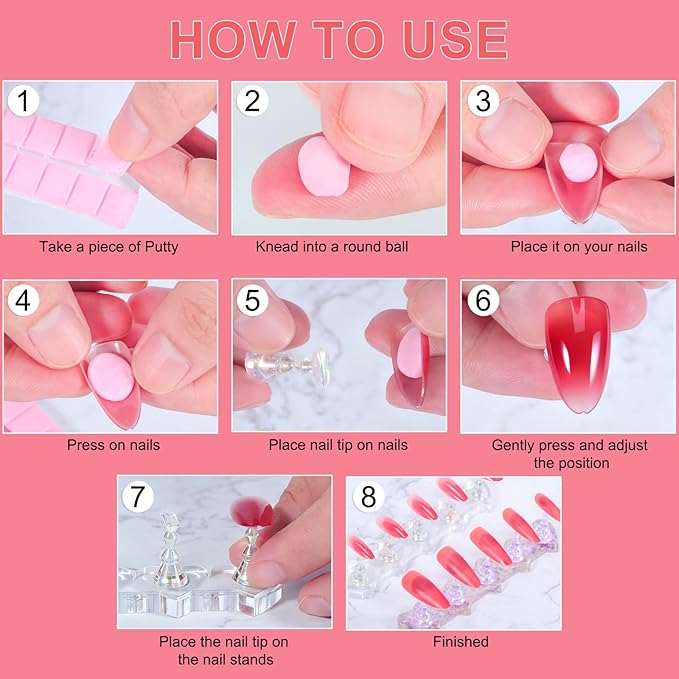 Magnetic Nail Display Stand - Acrylic Nail Holder for Painting, Press On Nail Stand with Strong Magnets, Nail Art Practice Hand Stand