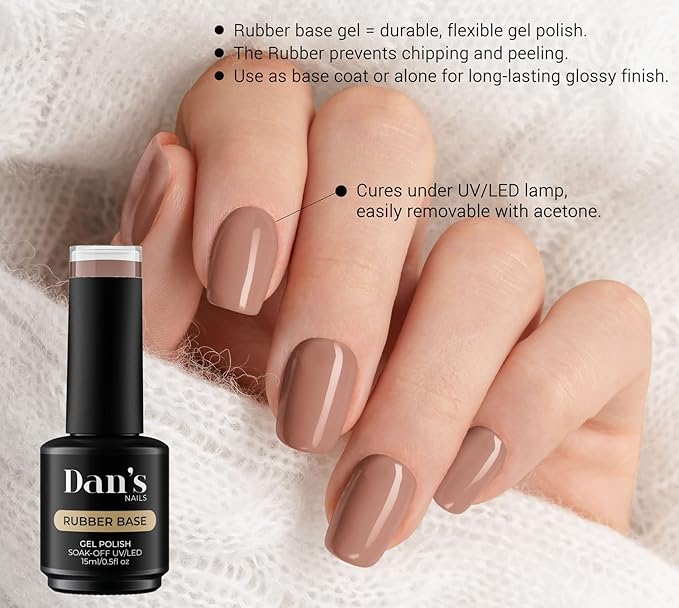 Dan's Nails Beige Paris Rubber Base Gel Coat Color | Soak off UV/LED Lamp, Professional Russian Manicure Nail Art