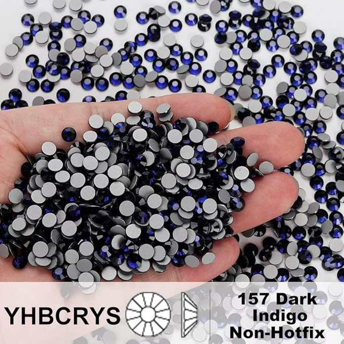 NHFGlitter Cold Fixation Crystal Cristales Non-Hotfix Silver Back Flatback Rhinestones for Bags Shoes Garment Phone DIY Nail Art,157,SS4