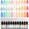 SAVILAND Airbrush Gel Nail Polish Hema-Free: Dilution-Free 12PCS Non-Acetone Airbrush Paint for Nails 15ML Highly Saturated Macaron Colors Ombre Nail Polish Color Spray Airbrush for Nails Art Design
