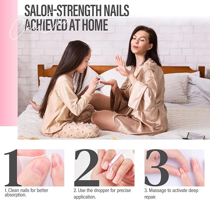 CHUCHU Nail Cuticle Oil Strengthener - Pomegranate Scent Repair Growth Moisturizing Treatment - Natural Jojoba Vitamin B & E for Dry Cracked Nails