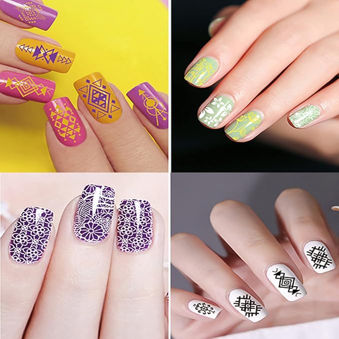 Stamping Polish Gels, 8 Colors Stamping Polish Red Black White Purple Blue Silver Soak Off Printed Gel UV Stamp Nail Gel for Nail Stamp Plate Stamper DIY Nail Art Design