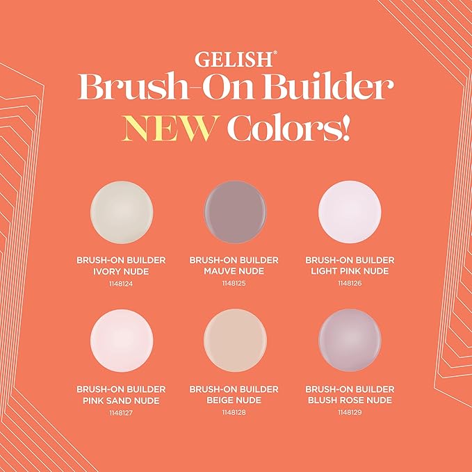 Gelish Brush-On Builder - Professional Soak-Off Gel Polish for Extensions, Overlays, Nail Art, Self-Leveling, HEMA-Free, Vegan, Long-Lasting, UV/LED Cured (Light Pink Nude)