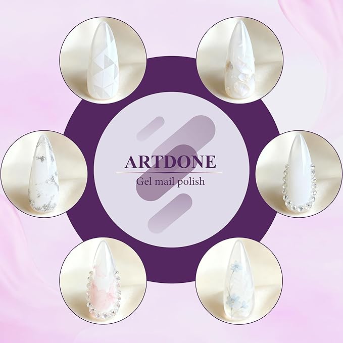 Artdone Milky White Gel Nail Polish Jelly Hema-free For All Seasons Neutral Soak Off LED Lamp Needed For Manicure Nail Art