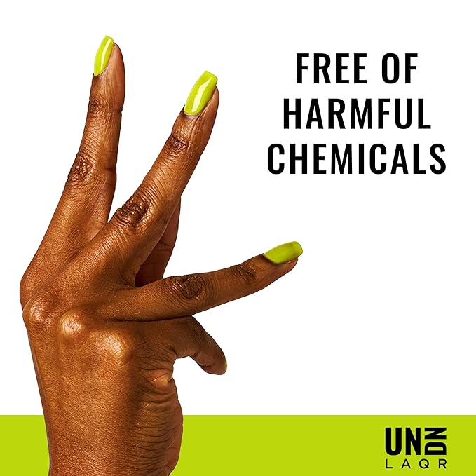 UNDN Vegan Nail Polish - Electric Washed - Jelly Lime Green Nail Polish for Women and Men - Long Lasting, Cruelty Free - 0.5 oz