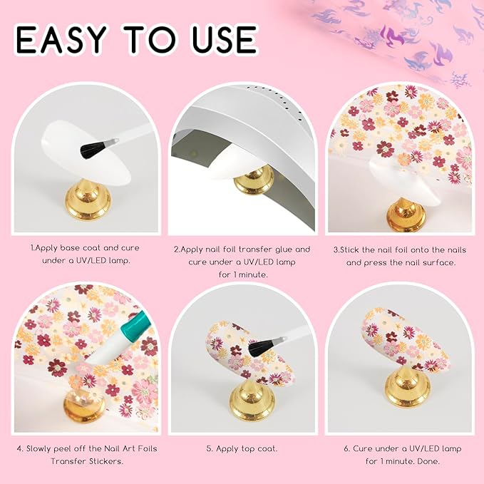 300 Sheets Nail Foils Transfer Nail Art Stickers Flower Butterfly Aurora Gradient Marbling Nail Foil Sheets Leopard Print Transfer Foil for Nails Decoration