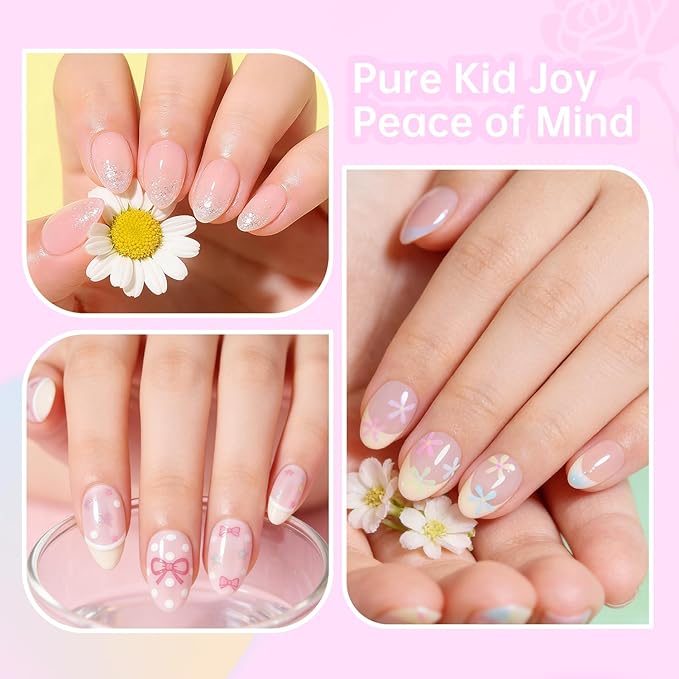 Ranrose 390pcs Extra Short Almond Nail Tips for Girls12-16 Years Old, 13 Sizes Pre-Shaped Soft Gel Press on Nails for Kids Natural Fit for DIY Nail Tips Art for School, Parties, Holidays,Dress Up