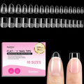 Beetles Gel Nail Tips Flat-X - Almond Square Short, 320pcs 16 Sizes, Pre-Etched Half Matte Full Cover Soft Acrylic False Nail Tips Easy DIY Press on Nail Extension Salon for Flat & Natural Nail Beds