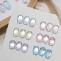 Born Pretty Spring Summer Cat Magnetic Eye Gel Nail Polish Set, 6 Colors Water Light Jelly Pastel Shimmer Glitter Glass Crystal Magnetic Gel Polish, Soak Off U V Gels for Salon DIY 7ML