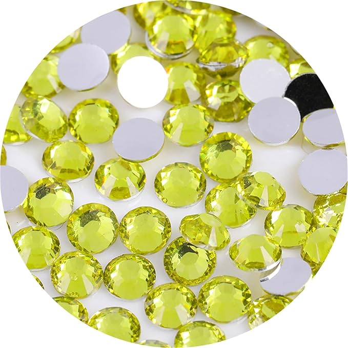 2250 Pcs SS16 4mm Flatback Rhinestones for Nails Art Crafts Glitter Round Gems Crystals DIY Clothes Shoes（Citrine)
