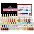 EBANKU 60 Colors Gel Nail Polish Set, Same Color Same Bottle Gel Polish Kit with 2PCS Functional Gel Soak Off Nail Art Manicure Salon DIY at Home for Women