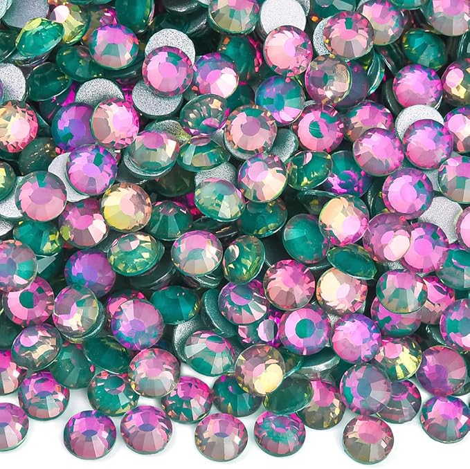Blinginbox Rhinestones for Crafting,Flatback Rhinestones Glass Gems Stones Round Gemstones Non-Hotfix Crystal for Crafts Nail Decoration,Emerald Crystal(3.8-4.0mm) SS16/1440pcs