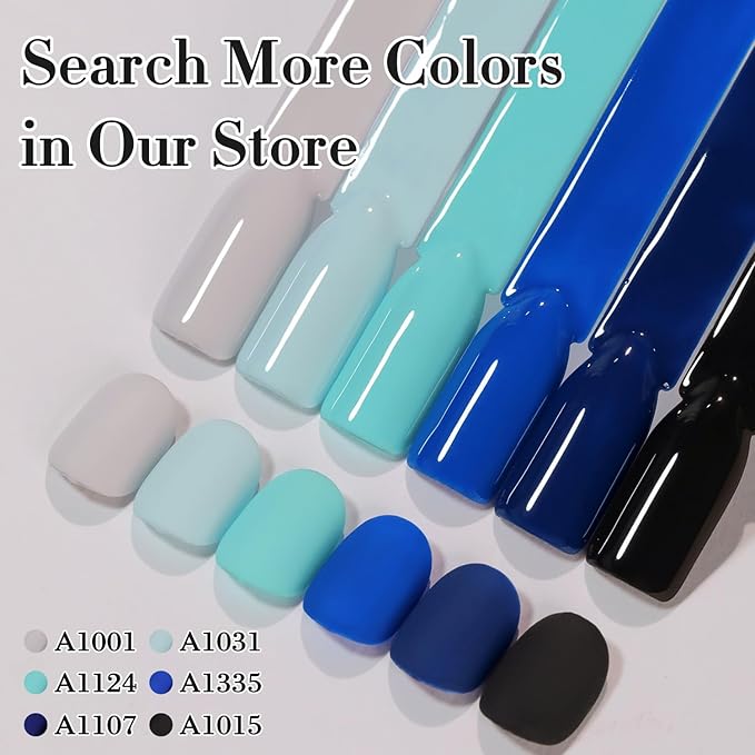 Double Rhythm 0.50 OZ Gel Polish Hema Free Same Color Same Bottle Golden Round Translucent Neutral Natural Milky 15 ML Jelly UV Polish Art DIY at Home (Dark Blue-C1335)