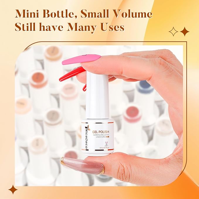 Nicedeco Gel Nail Polish Nail 12 Colors, Hema Free, Cruelty Free, Vegan, Nude Pink U V Gel Manicure Kit DIY Home for Women Girls Kit 4