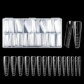 NMKL38 Diy 150PCS Clear Dual Nail Forms Full Cover Nail Mold Tips Arched Almond Acrylic Nail Extension Tools for Poly Gel Nail Art Salon