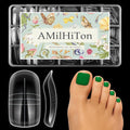 Dual Toe Nail Forms for Poly Gel Extensions, Reusable Full Cover Wide French Toenail, Press on Toenails for Women Extensions Home DIY Nail Salon 300PCS 15Sizes