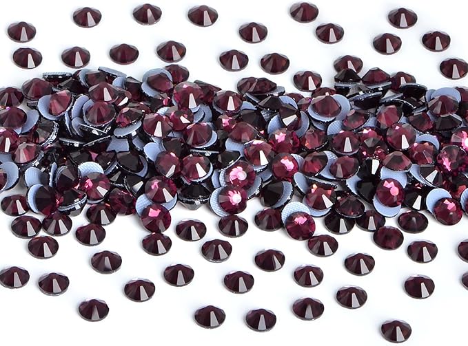 NCB 2880pcs Hotfix Rhinestones Flatback Crystal Rhinestones for Crafts Crafting Clothes Shoes DIY Decorations (Amethyst, SS6 2mm)