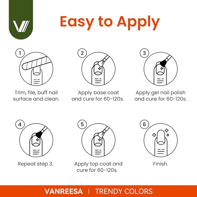 VANREESA 24 Pcs Fall Gel Nail Polish Set, 21 Colors Gel Polish with Base Coat Glossy & Matte Top Coat Orange Red Purple Green Brown Gel Polish Kit Nail Kit Gifts for Women