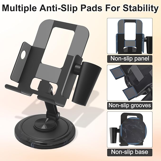 Diesisa Nail Drill Machine Holder - Nail Drill Holder Stand - 360° Rotatable - with Pen Holder - Portable Nail Desk Organizer - Professional Manicure Tool Organizer for Nail Techs Salon & Home Use