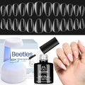 Beetles Gel Nail Kit 504Pcs Short Almond Gel Nail Tips with 9 in 1 Nail Glue Nail Extension Set Uv Led Lamp Acrylic False Tips Kit DIY Nails Art Gifts for Women