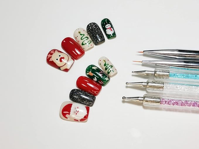 AIMEILI Nail Art Brushes Set Gel Polish Nail Art Design Pen Painting Tools, Dual-ended Nail Art Liner Brush Pen for Nail Gel Polish Painted Nail DIY Manicure Brush Kit