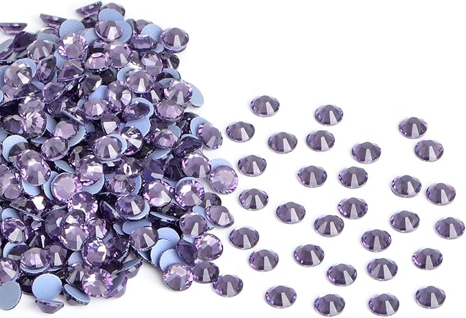 2880 Pieces SS6 Tazanite Hotfix Rhinestones Flatback Round Crystal Glass Rhinestones Gems for Crafts Nail Face Art Clothes Shoes Bags DIY