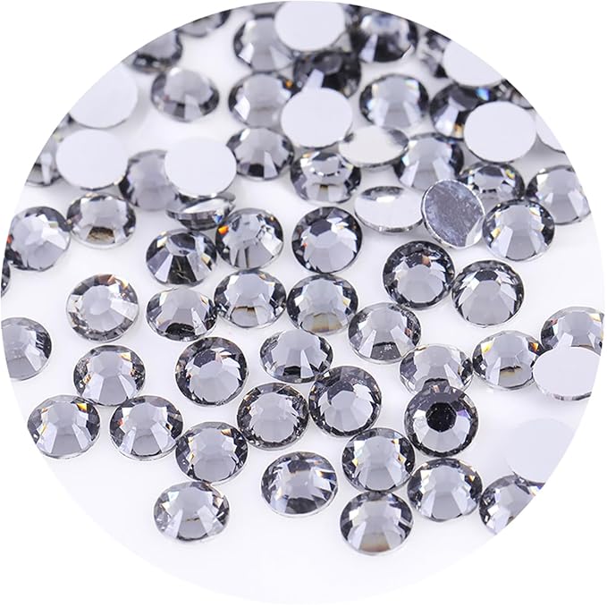 4500 Pcs SS6 2mm Flatback Rhinestones for Nails Art Crafts Glitter Round Gems Crystals DIY Clothes Shoes（Light Grey)