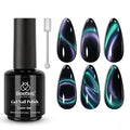 Beetles Blue Cat Eye Gel Nail Polish - 15ML Glitter Blue Chameleon Sparkle Holographic Nail Polish with Magnet Translucent Mystical Aura Gel Soak Off UV LED Nail Lamp Nail Art Manicure Salon DIY Home