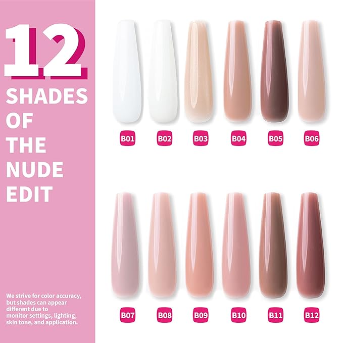 Color Rubber Base Builder Gel, 15ml, Chestnut, Sheer Nail Gel, 3-in-1 Soak Off Nail Strengthener UV/LED needed B04.